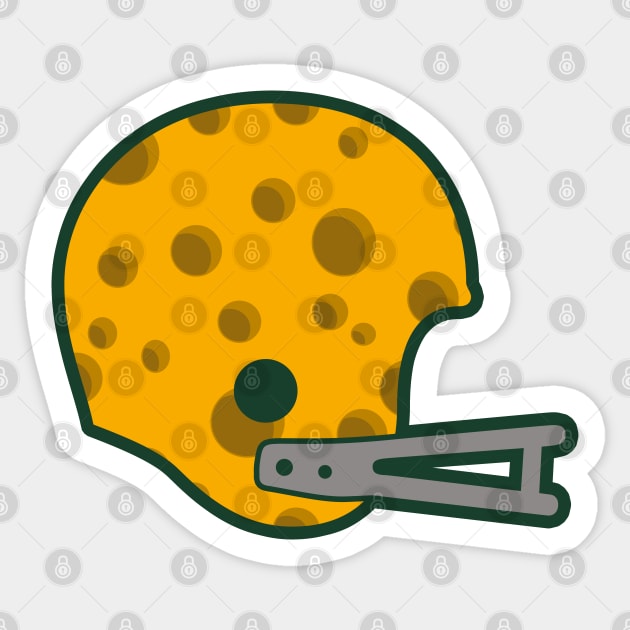 Retro Wisconsin Cheese Helmet - white Sticker by KFig21